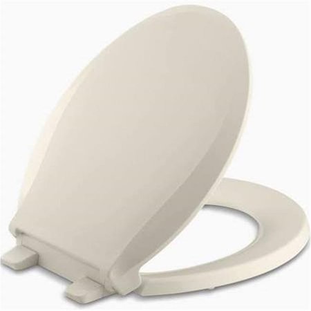 Kohler Toilet Seat, With Cover, Plastic; Sturdy plastic, Almond K463947